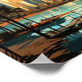 Poster Dubaï Émirats Arabes Unis Lieu de voyage célèbre (Coin)