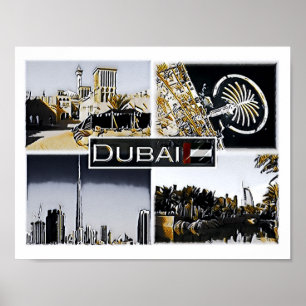 Poster Dubaï - Emirats Arabes Unis - Mosaic -