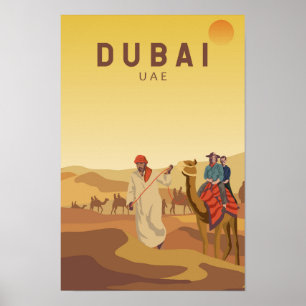 Poster Dubai Émirats Arabes Unis Safari dans le désert Ré