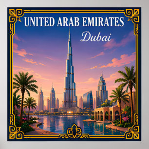 Poster 🌇 Dubaï Émirats arabes unis Souvenir de visite 🌇