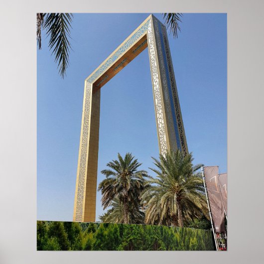 Poster Dubai Frame building which located à Zabeel Park (Devant)