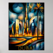 Poster Dubaï Futuristic Cubism - Modern Geometry Skyline (Devant)