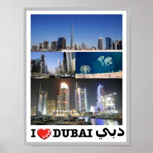 Poster Dubaï - I Love -