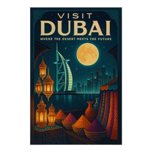 Poster Dubaï la nuit (Devant)
