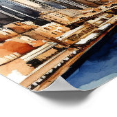 Poster Dubaï UAE aquarelle colorée (Coin)