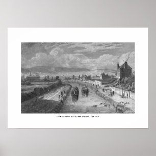 Poster Dublin de pont de Blaquiere, canal royal, Irlande