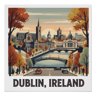 Poster Dublin en Automne