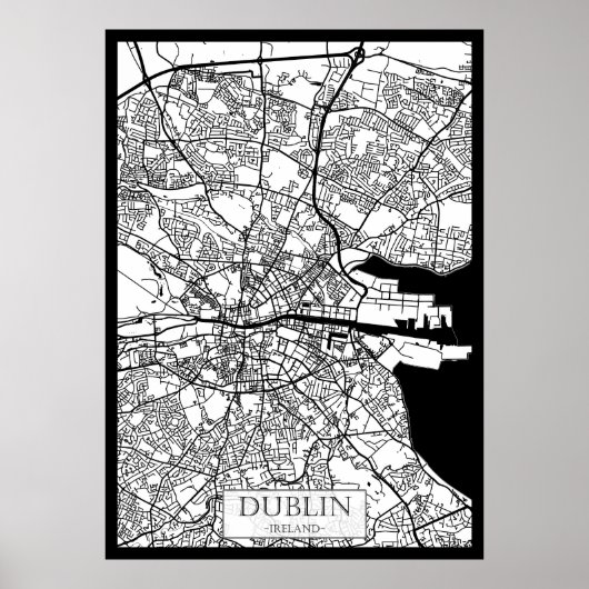 Poster Dublin Ireland City Map (Devant)