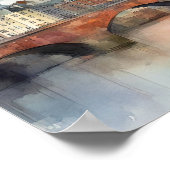 Poster Dublin Ireland City Silhouette Aquarelle Peinture (Coin)