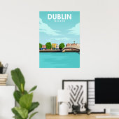Poster Dublin Ireland Minimal Illustration Travel Art (Bureau à domicile)