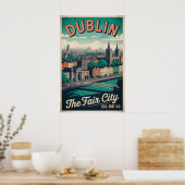 Poster Dublin Irlande Cité de Style Rétro Voyage (Cuisine)