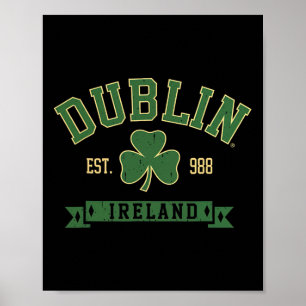 Poster Dublin Irlande Clover Leaf Shamrock Da