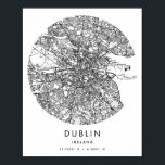 Poster Dublin Irlande Minimal Modern Circle Street Carte<br><div class="desc">Dublin Irlande Minimal Modern Circle Street Carte</div>