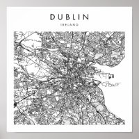 Dublin Irlande Minimal Modern Street Map