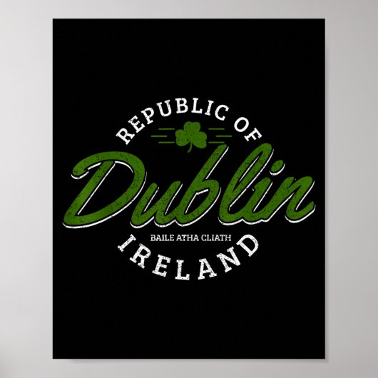Poster Dublin Irlande Trèfle St. Fête de la Saint-Patrick (Devant)
