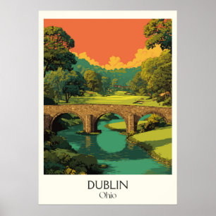 Poster Dublin Ohio Bridge Park Moderne Suburban Living Ar