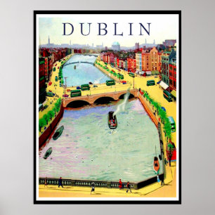 Poster Dublin, pont O'Connell sur la Liffey