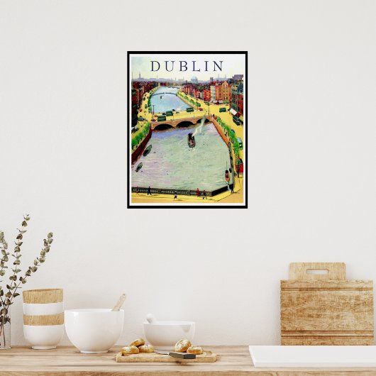Poster Dublin, pont O'Connell sur la rivière Liffey (Cuisine)