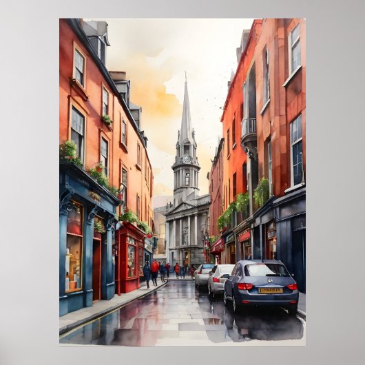 Poster Dublin watercolor (Devant)