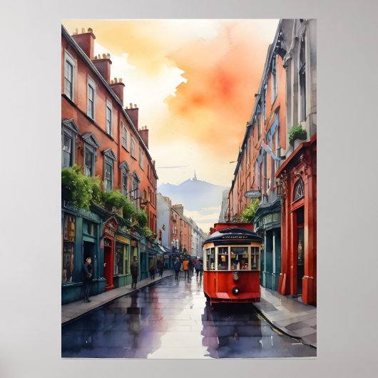 Poster Dublin watercolor (Devant)