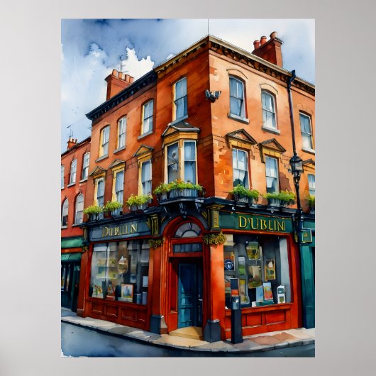 Poster Dublin watercolor (Devant)