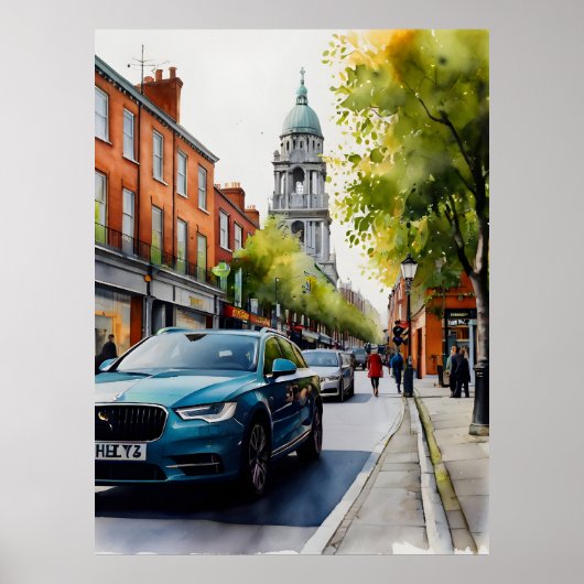 Poster Dublin watercolor (Devant)