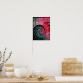 Poster Dubman Designs : Conception Fibonacci néon rose lu (Cuisine)