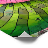 Poster Dubman Designs : Fibonacci rose et vert lumineux (Coin)