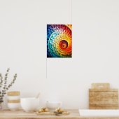 Poster Dubman Designs : Spirale de Fibonacci Arc-en-ciel (Cuisine)