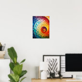 Poster Dubman Designs : Spirale de Fibonacci Arc-en-ciel (Bureau à domicile)