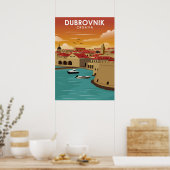 Poster Dubrovnik Croa Minimal Travel Illustration (Cuisine)
