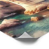 Poster Dubrovnik Croatie aquarelle (Coin)