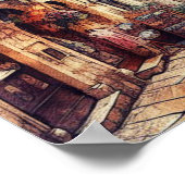 Poster Dubrovnik Croatie rue Tour aquarelle (Coin)