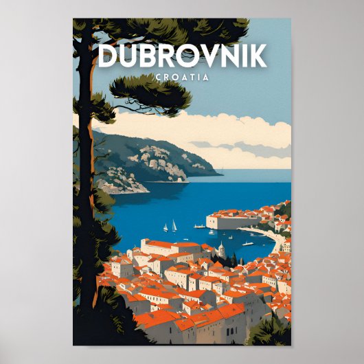 Poster Dubrovnik Croatie Voyage (Devant)