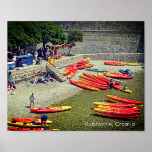 Poster Dubrovnik Croatie West Wall Holiday
