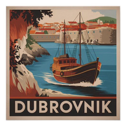 Poster Dubrovnik vintage (Devant)