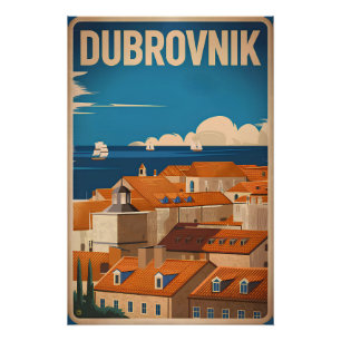 Poster Dubrovnik vintage