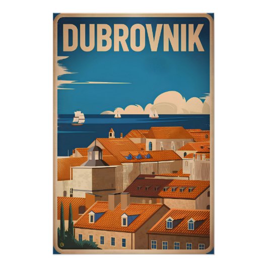 Poster Dubrovnik vintage (Devant)