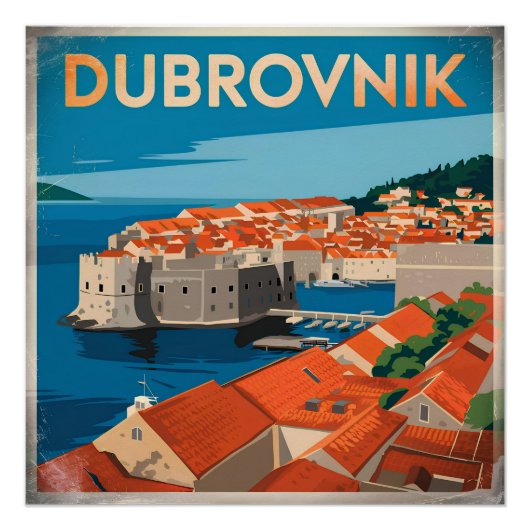 Poster Dubrovnik vintage (Devant)