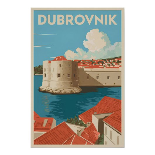 Poster Dubrovnik vintage (Devant)