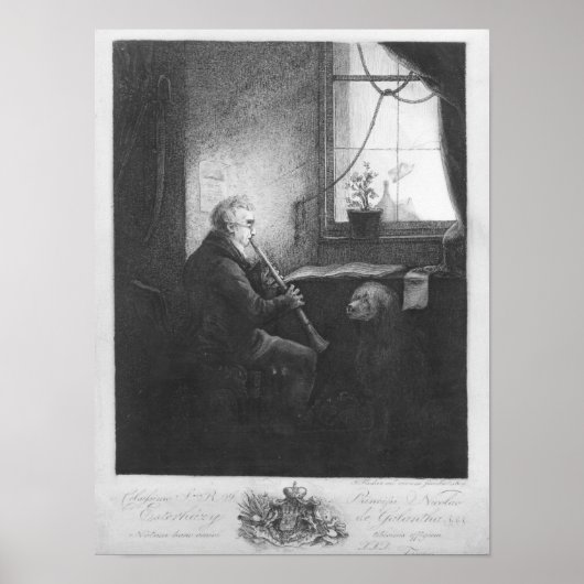 Poster Duc Esterhazy Jouer le Clarinet, 1809 (Devant)