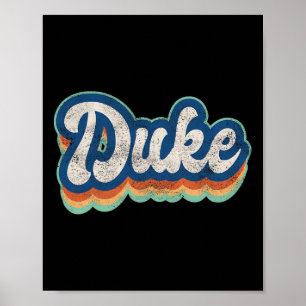 Poster Duc prénom garçon style vintage 70s 80s personnel