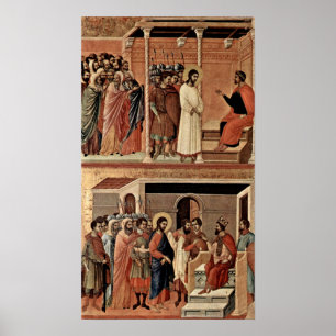 Poster Duccio di Buoninsegna - Christ before Pilate