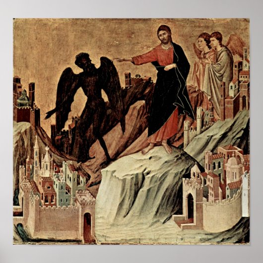 Poster Duccio di Buoninsegna - Tentation du Christ (Devant)
