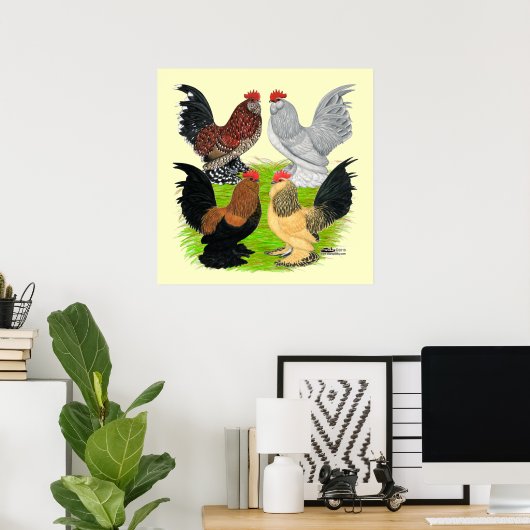 Poster D'Uccles Quatre Coq (Bureau à domicile)