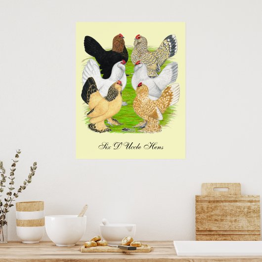 Poster D'Uccles Six Hens (Cuisine)