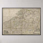 Poster Duchy of Brabant with Adjacent Provinces Map, 1712 (Devant)