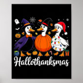 Poster Duck Halloween Thanksgiving Christmas Happy Hallot (Devant)