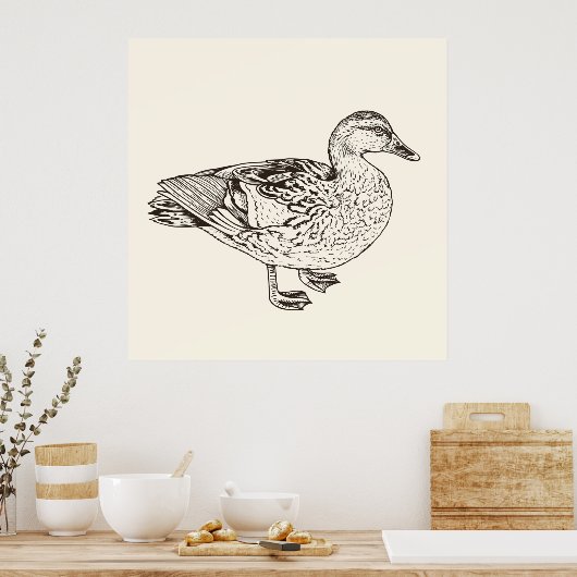 Poster Duck Sketch (Cuisine)