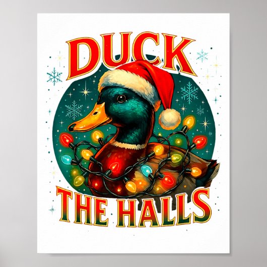Poster Duck The Halls Funny Christmas Lights Hunting Seas (Devant)